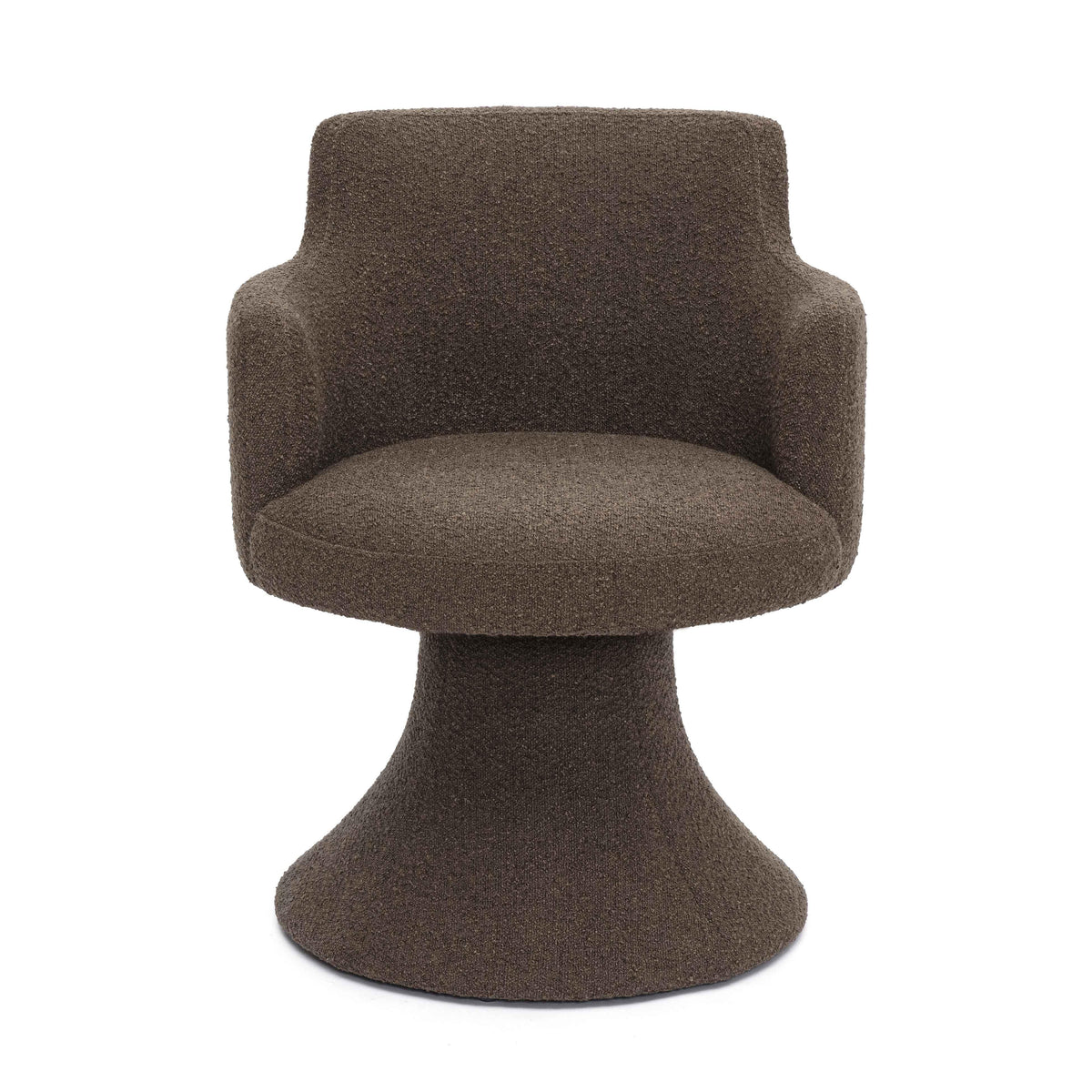 Jeffree Chocolate Brown Performance Boucle Swivel Dining Chair by TOV Furniture – photo 3 of 6