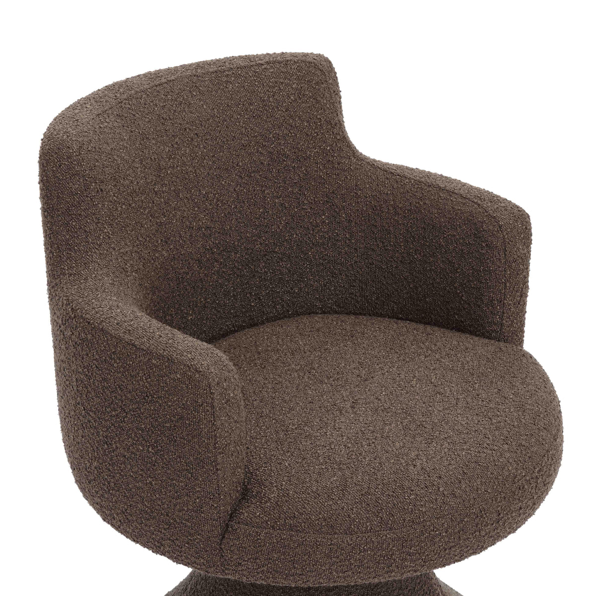 Jeffree Chocolate Brown Performance Boucle Swivel Dining Chair by TOV Furniture – photo 5 of 6