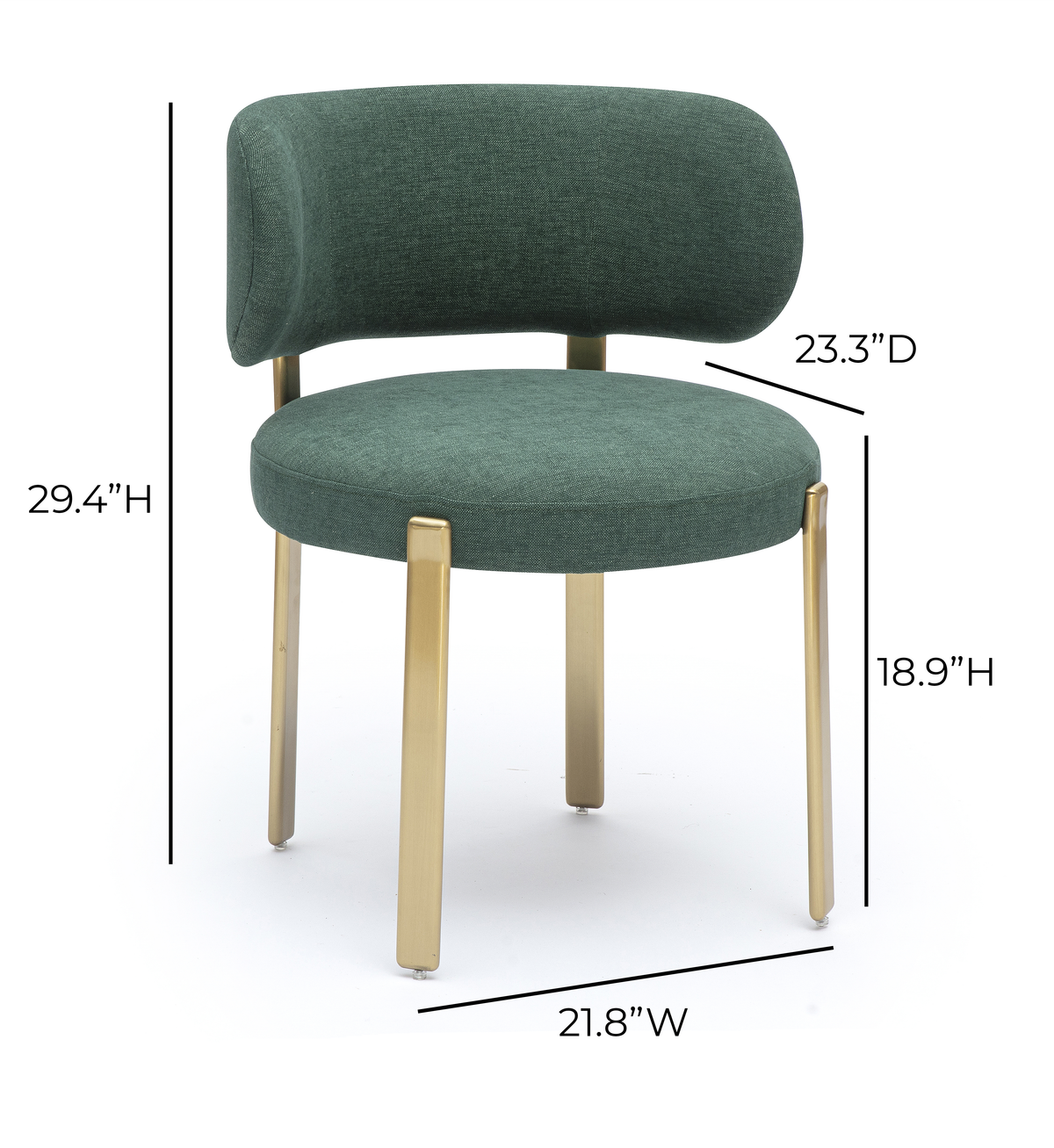 Margaret Green Performance Chenille Dining Chair by TOV Furniture – photo 6 of 6