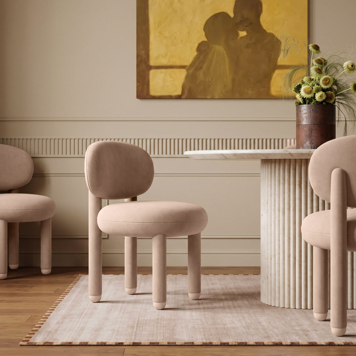 Manu Tan Performance Chenille Dining Chair by TOV Furniture – photo 2 of 7