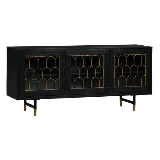 Gatsby 66" Black Acacia Wood Buffet Black by Tov Furniture