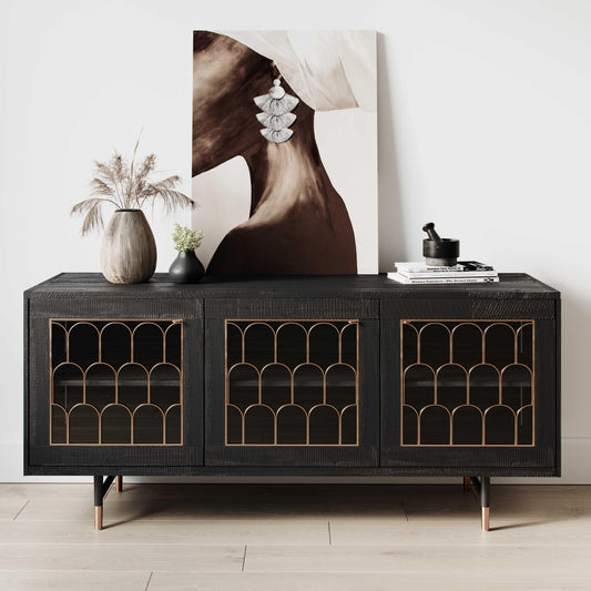 Gatsby 66" Black Acacia Wood Buffet by TOV Furniture – photo 2 of 8