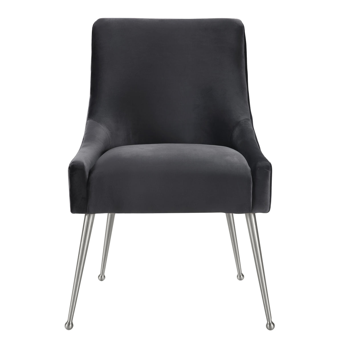 Beatrix Grey Performance Velvet Dining Chair - Silver Legs by TOV Furniture – photo 3 of 7