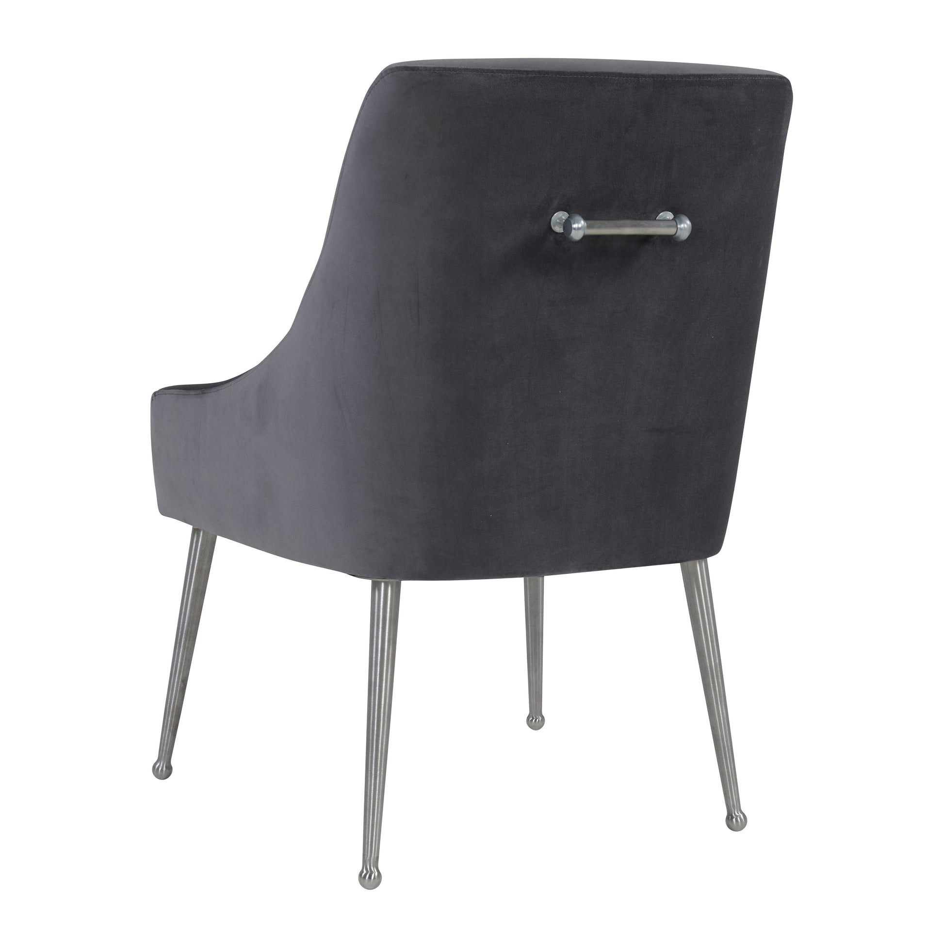 Beatrix Grey Performance Velvet Dining Chair - Silver Legs Grey by Tov Furniture