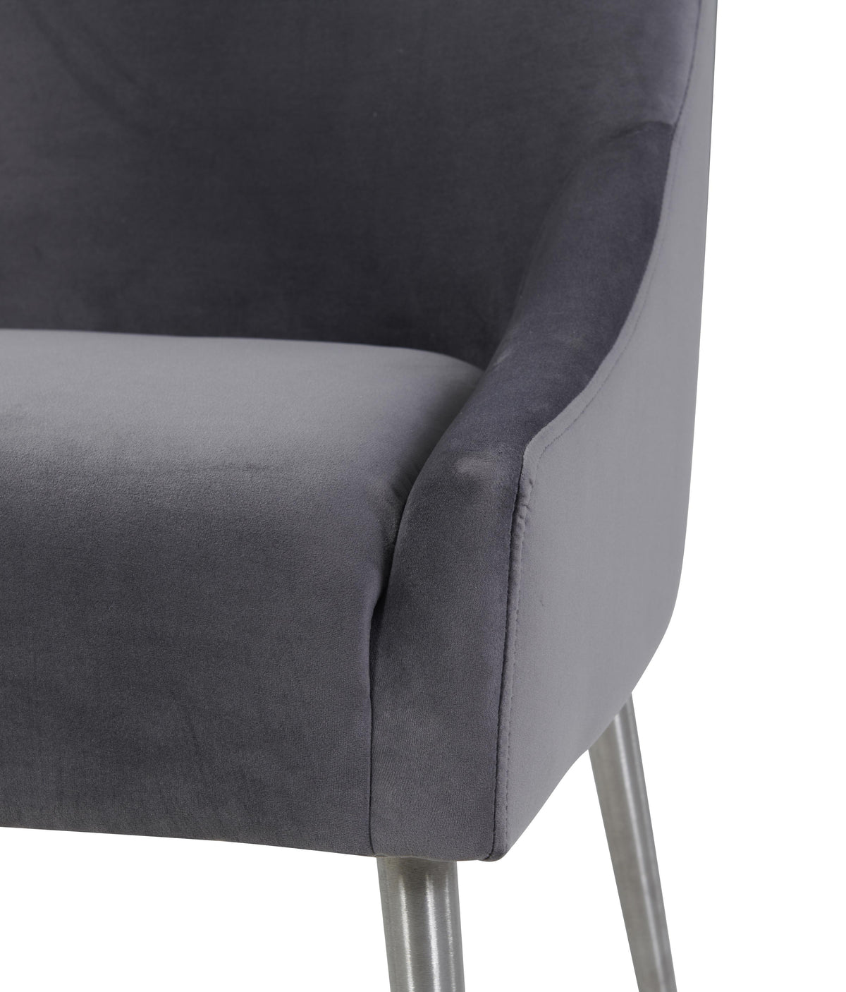 Beatrix Grey Performance Velvet Dining Chair - Silver Legs by TOV Furniture – photo 5 of 7