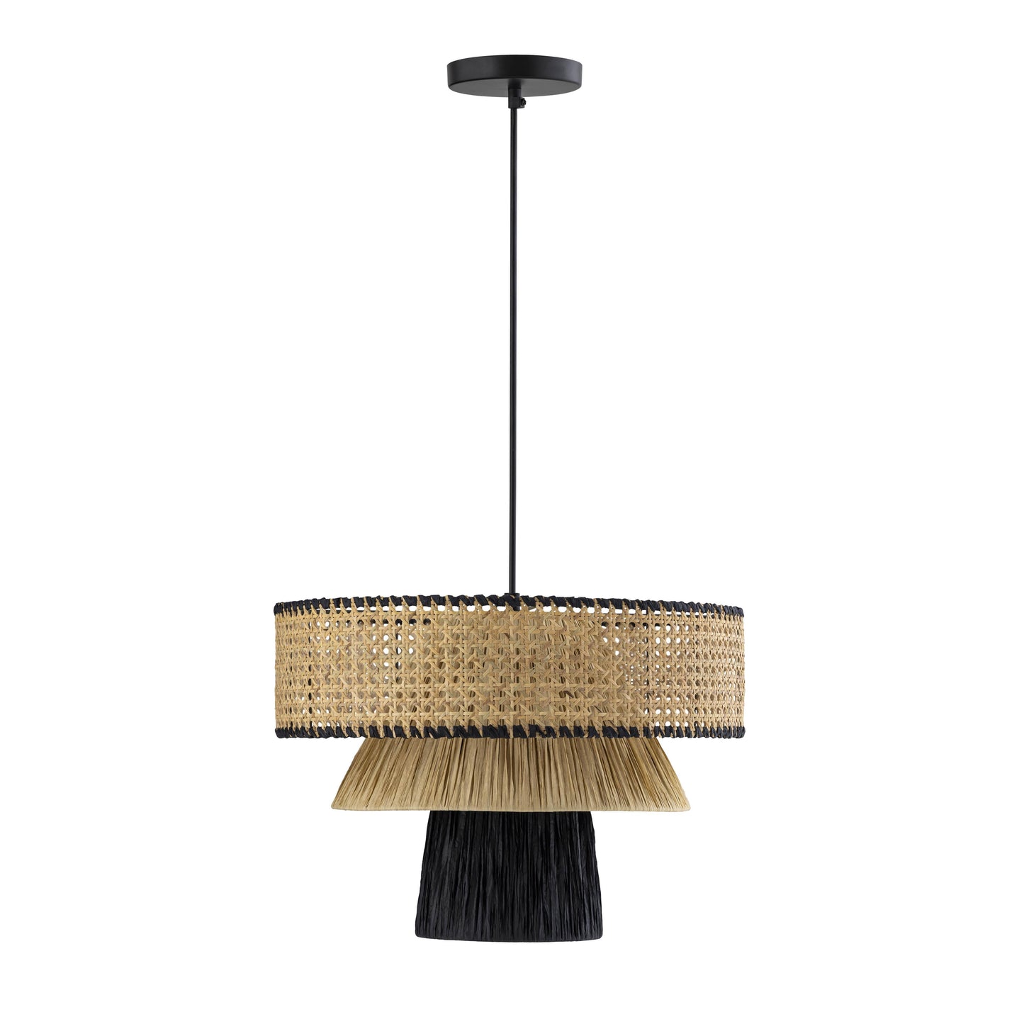 Rylie Natural Black Raffia Pendant Lamp by TOV G18382