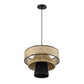 Rylie Natural Black Raffia Pendant Lamp by TOV G18382