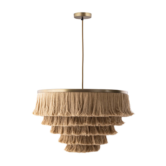 Sarai Natural Fringe Pendant by TOV G18386