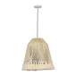 Helen White Cotton Tasseled Pendant Lamp by TOV G18455