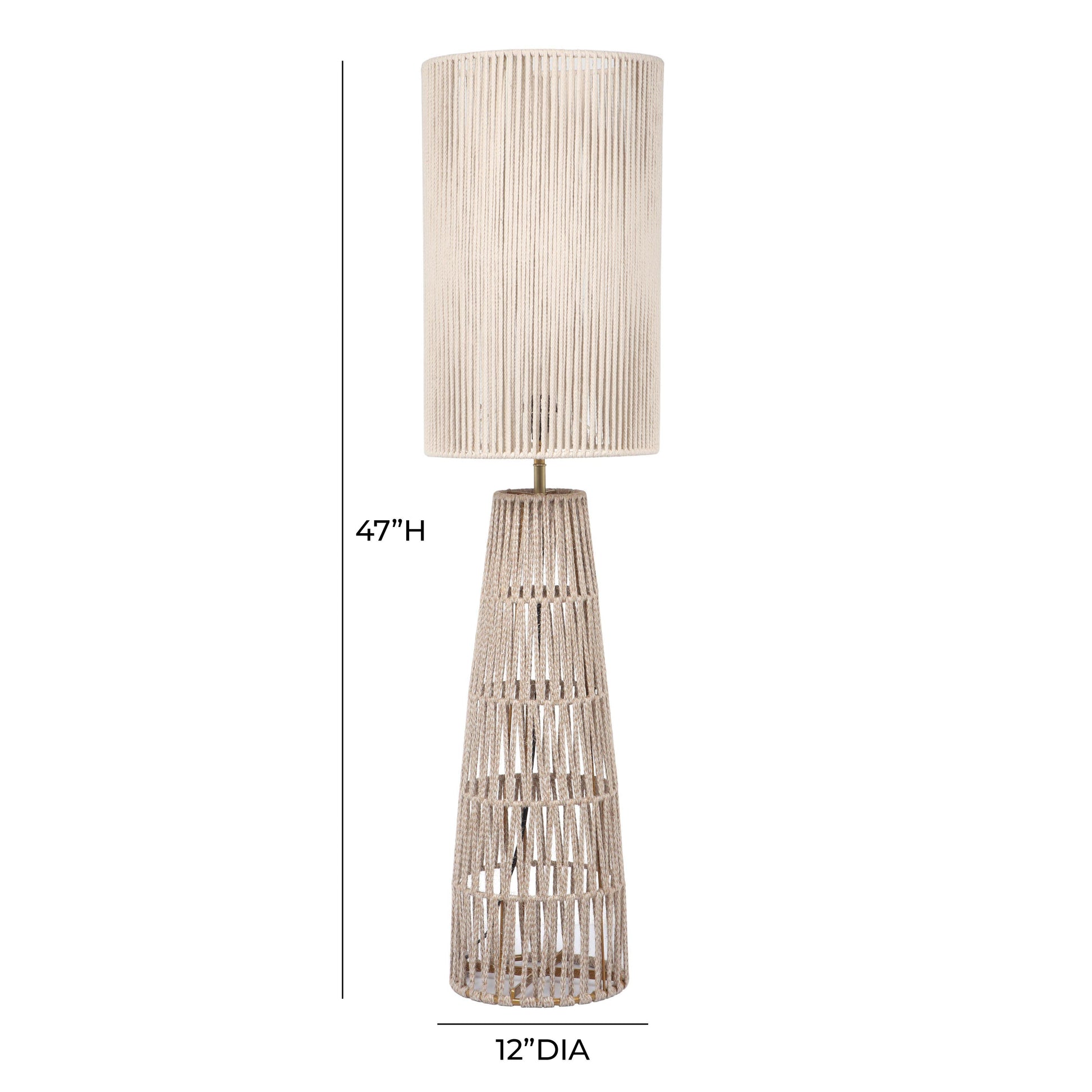 Beam Cream Natural Jute Floor Lamp by TOV G18562
