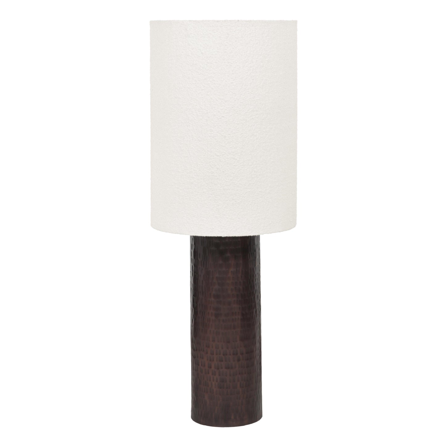 Grava Boucle &amp; Hammered Bronze Metal Floor Lamp Black, White by Tov Furniture