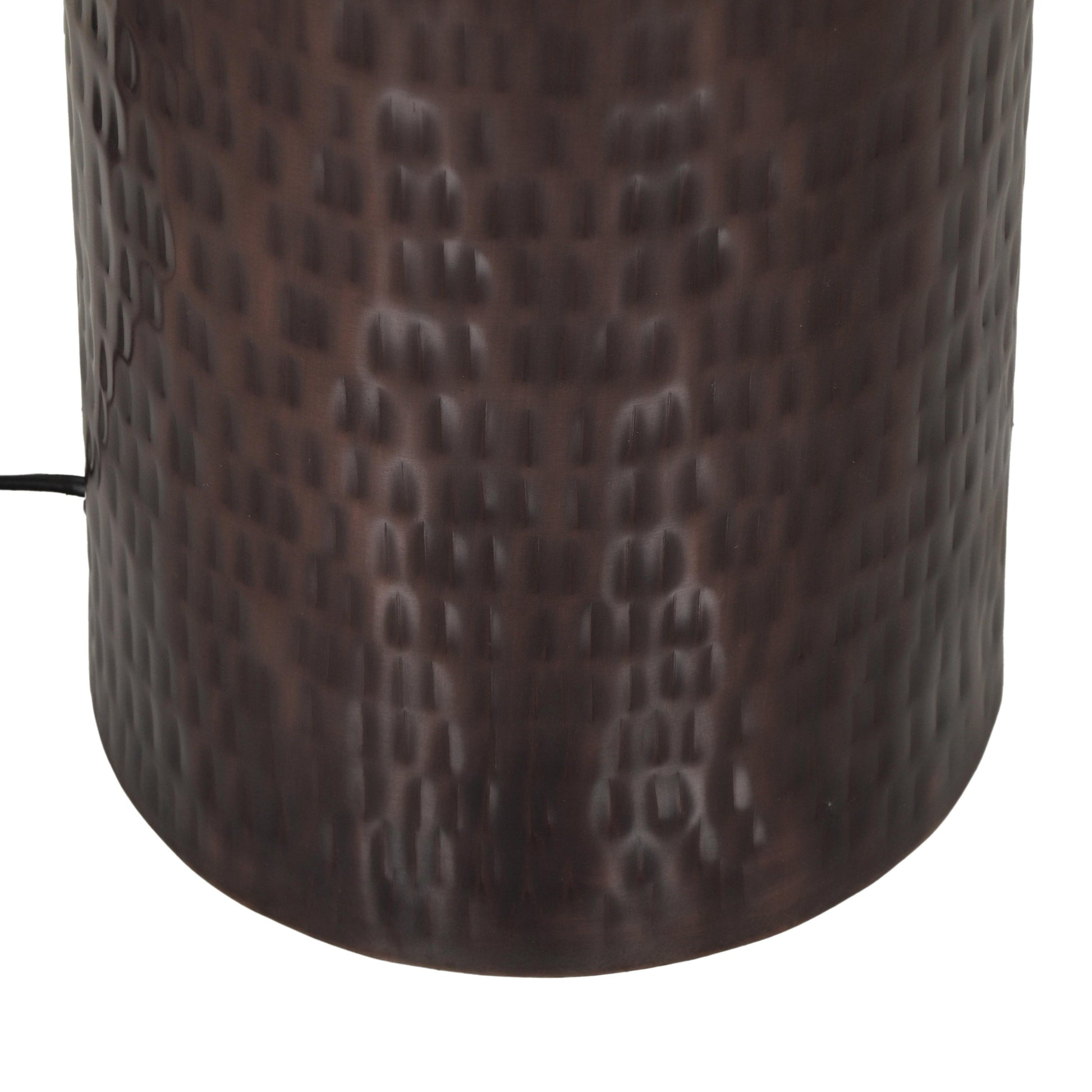 Grava Boucle &amp; Hammered Bronze Metal Floor Lamp Black, White by Tov Furniture