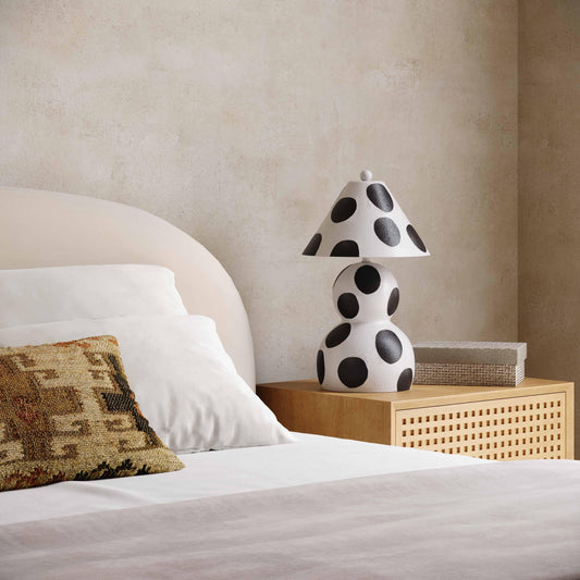 Lerici Black and White Papier Mache Table Lamp by TOV Furniture – photo 2 of 6