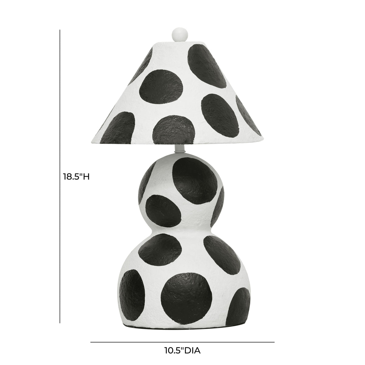 Lerici Black and White Papier Mache Table Lamp by TOV Furniture – photo 5 of 6