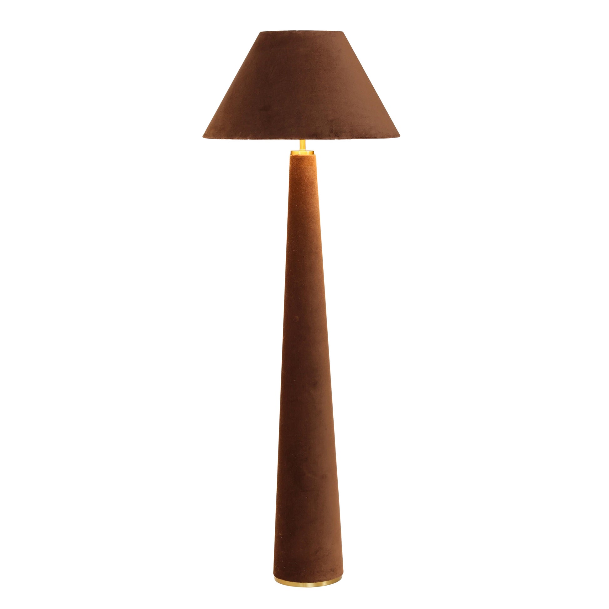 Graham Velvet Floor Lamp Chocolate Brown by Tov Furniture
