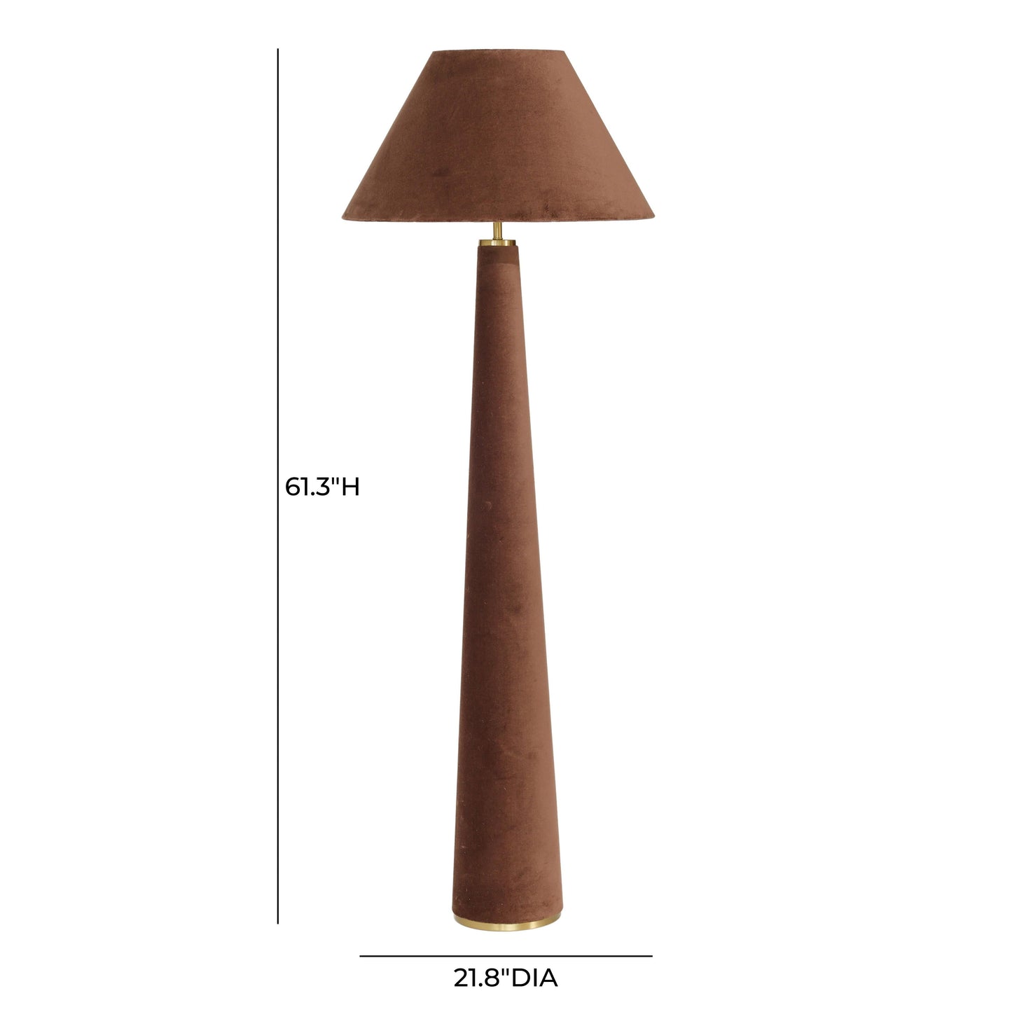 Graham Velvet Floor Lamp Chocolate Brown by Tov Furniture