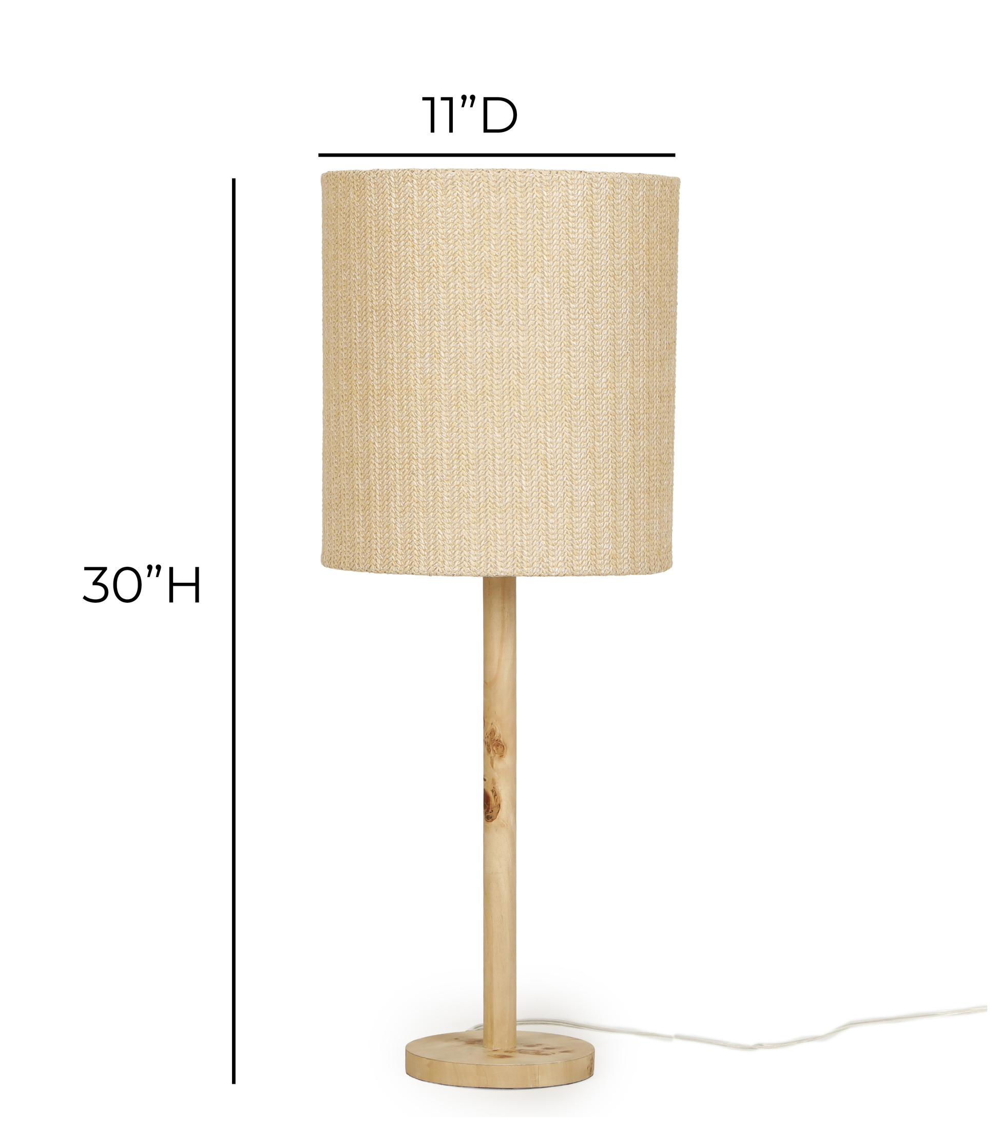 Lamia Natural Burl and Raffia Contract-Grade Table Lamp Natural by Tov Furniture
