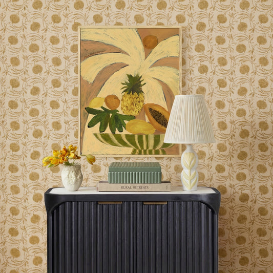 Edith Curved Papier Mache Flower Pleated Table Lamp by TOV Furniture – photo 2 of 7