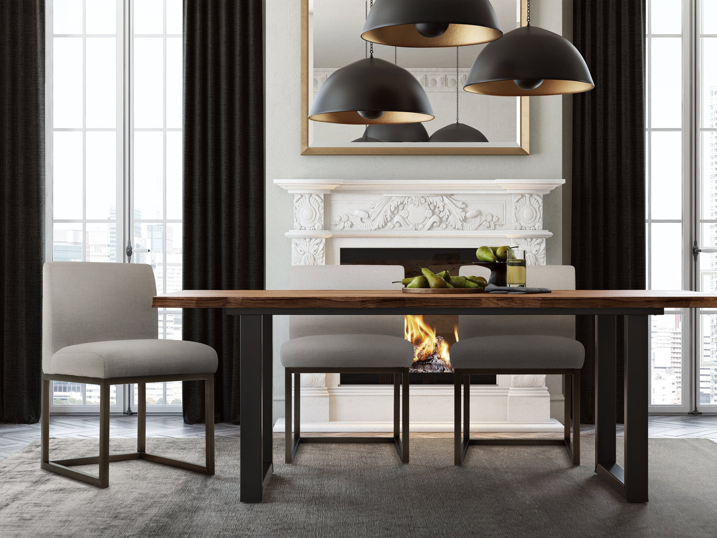 Haute Beige Linen Chair in Brass Beige by Tov Furniture