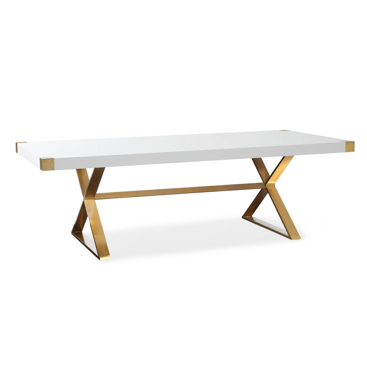 Adeline 95" Lacquer Rectangular Dining Table in White by TOV Furniture – photo 1 of 6