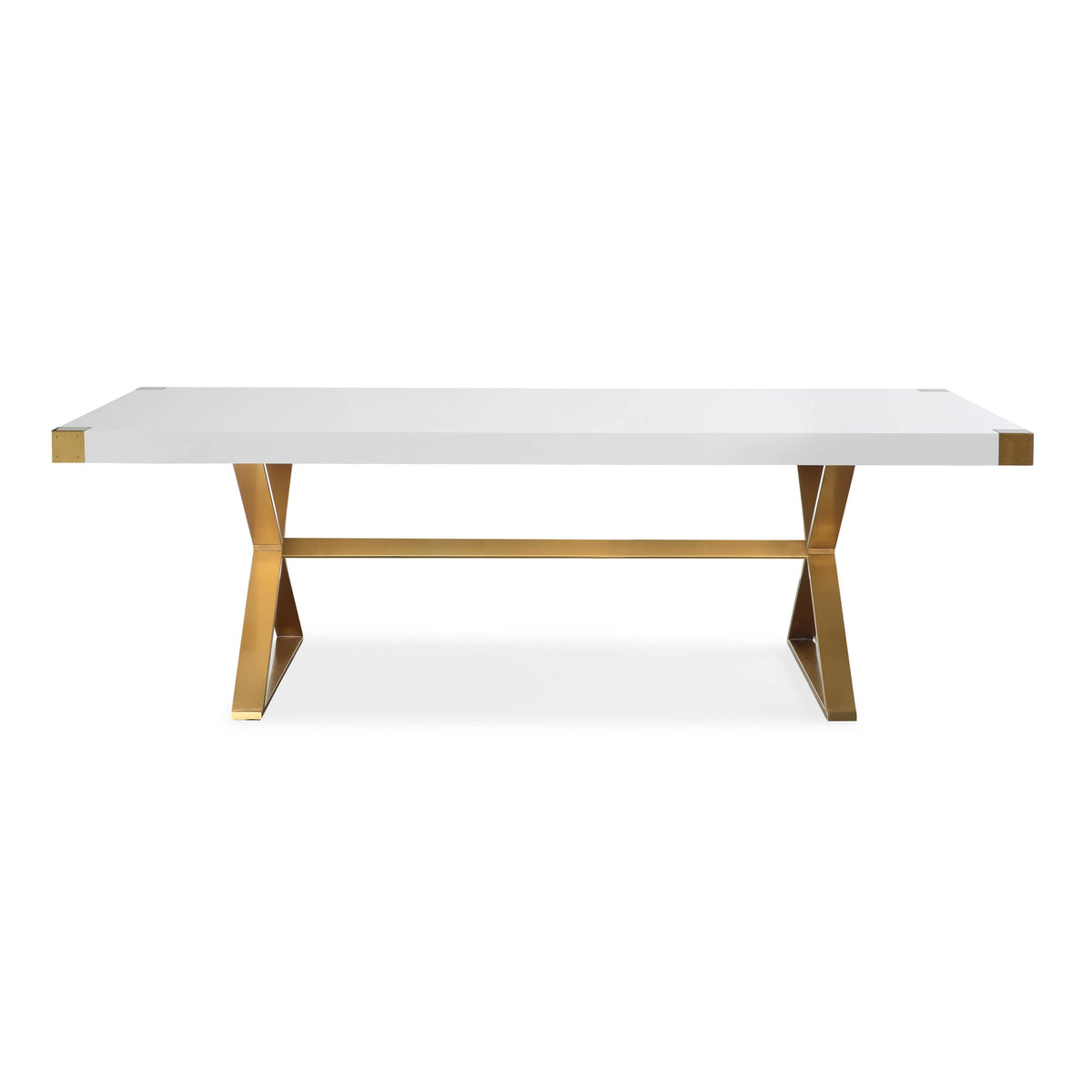 Adeline 95" Lacquer Rectangular Dining Table in White by TOV Furniture – photo 3 of 6