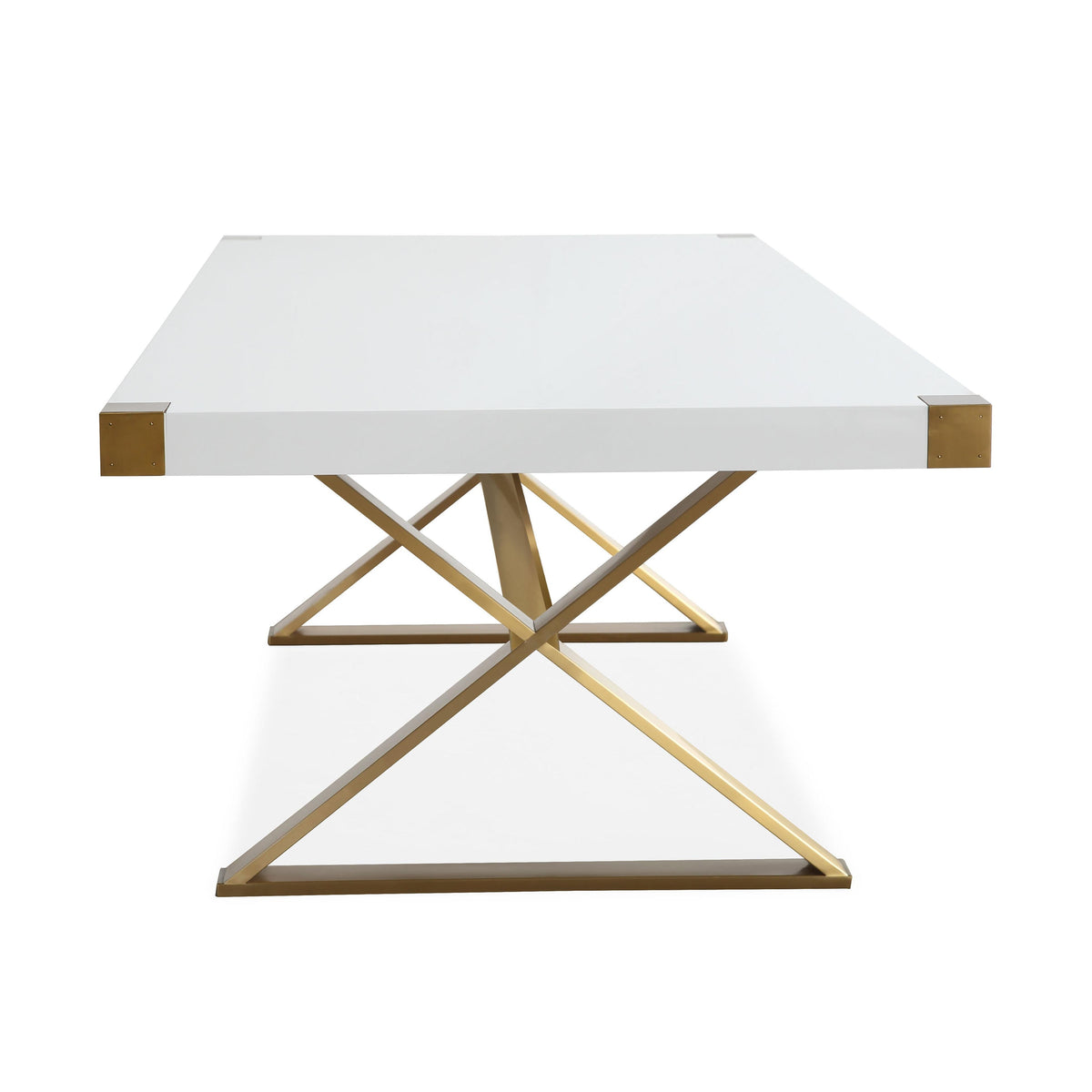 Adeline 95" Lacquer Rectangular Dining Table in White by TOV Furniture – photo 4 of 6