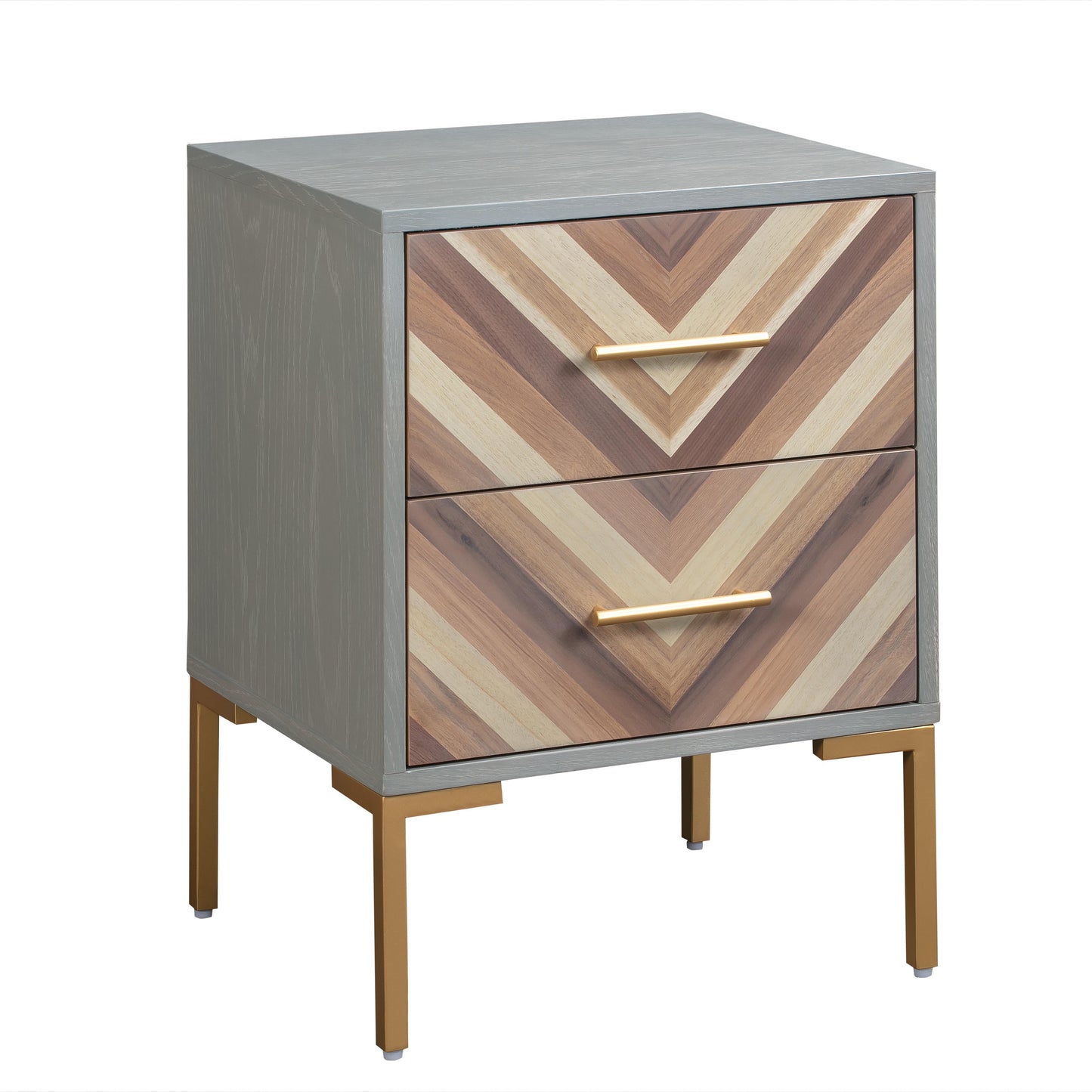 Quinn 19 Grey 2 Drawer Side Table by TOV G5499