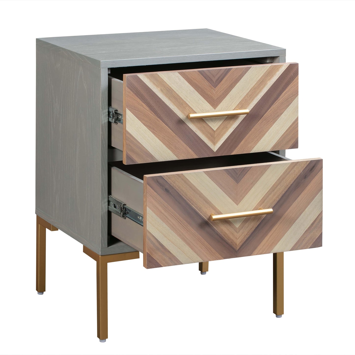 Quinn 19 Grey 2 Drawer Side Table by TOV G5499