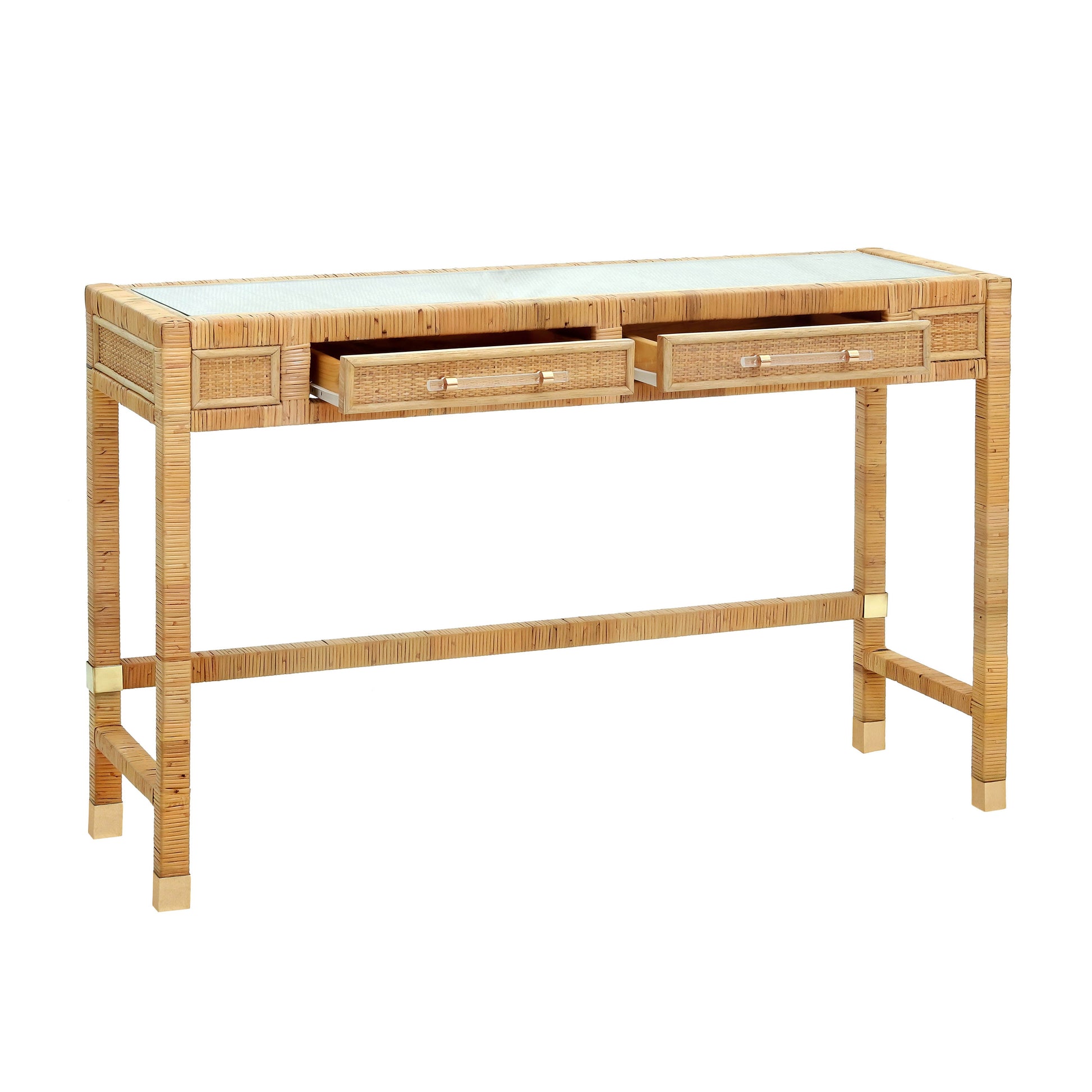 Amara 47 Woven Rattan Desk by TOV H21011