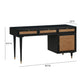 Sierra 60 Cane 3 Drawer Desk With Storage by TOV H44114