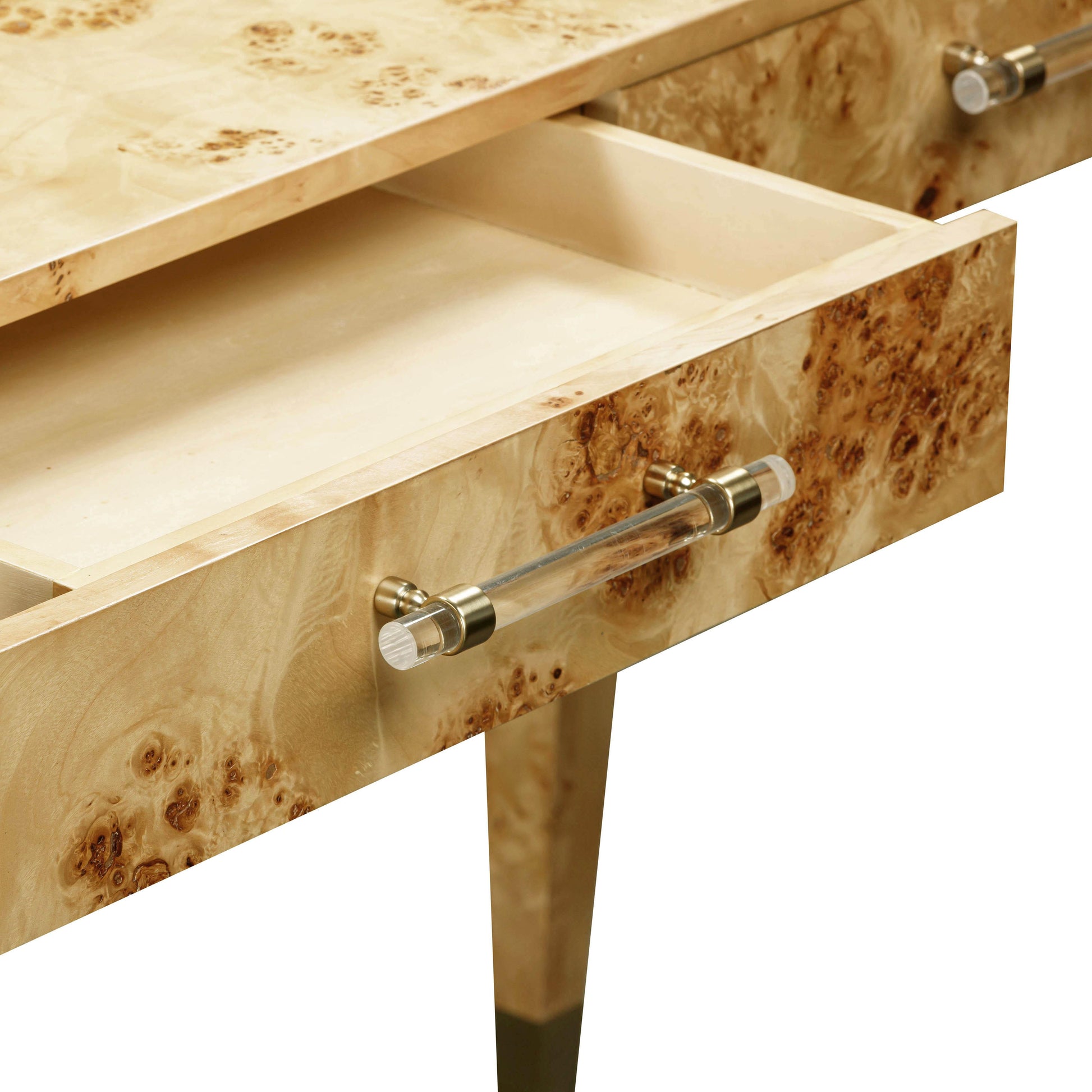 Brandyss 48 Burl 2 Drawer Work Desk by TOV H54194