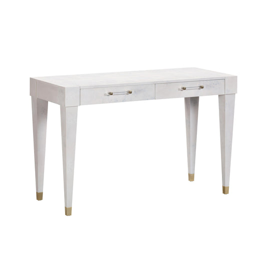 Brandyss 48" Burl 2-Drawer Work Desk White by Tov Furniture