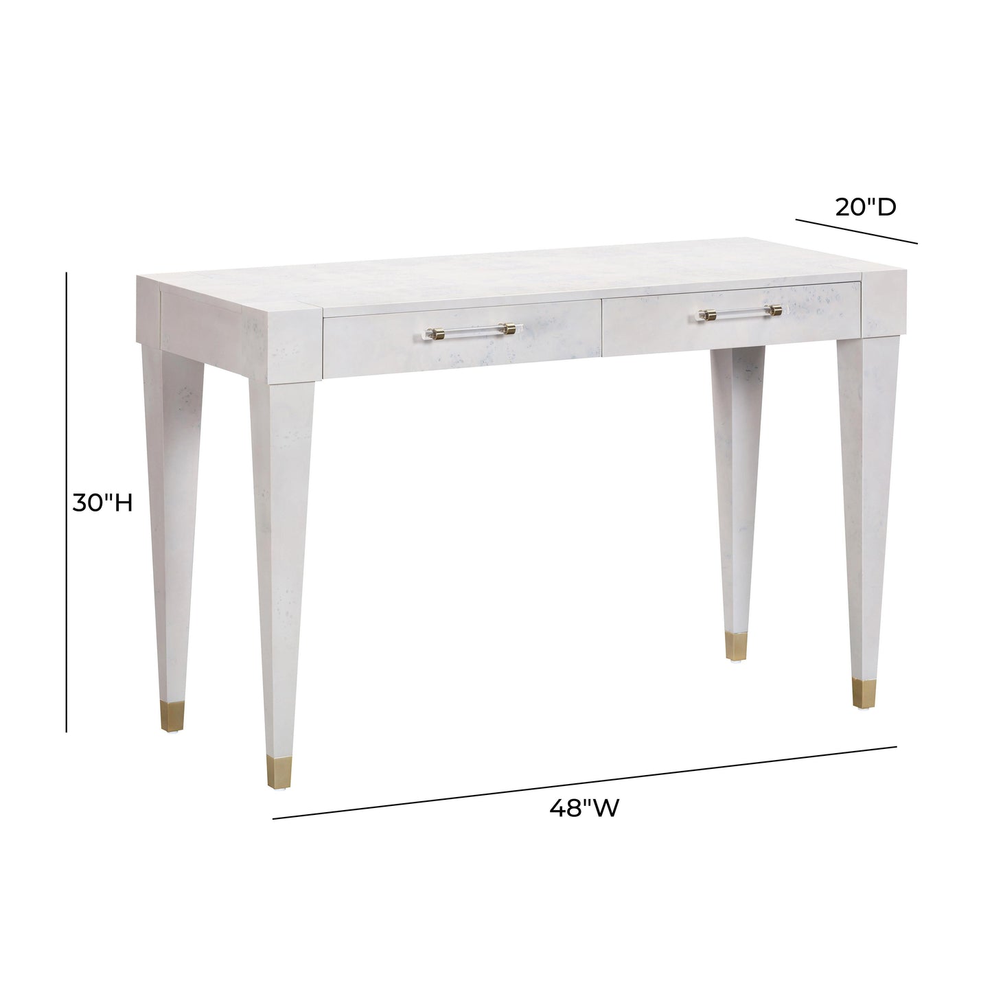 Brandyss 48 Burl 2 Drawer Work Desk by TOV H54194