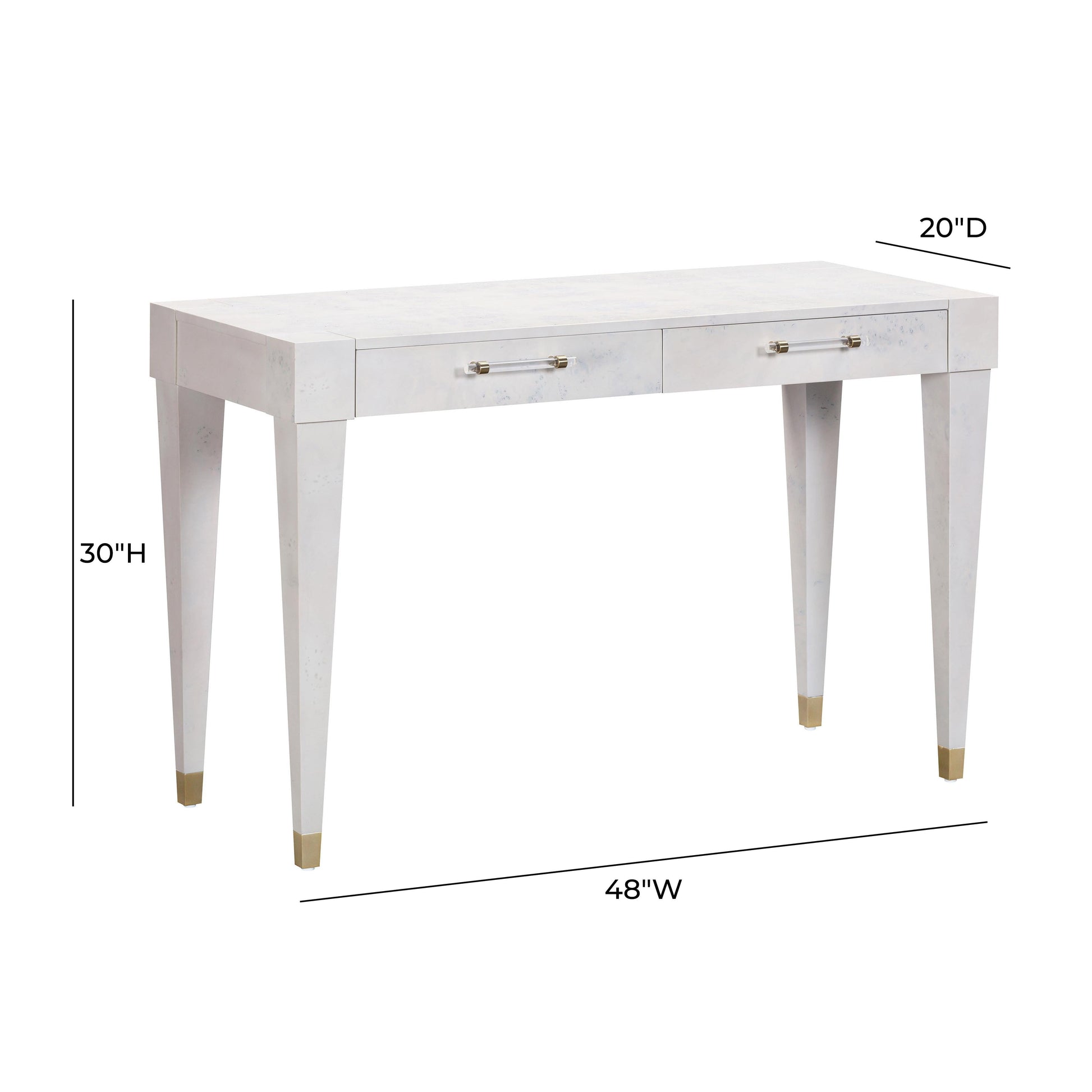 Brandyss 48 Burl 2 Drawer Work Desk by TOV H54194