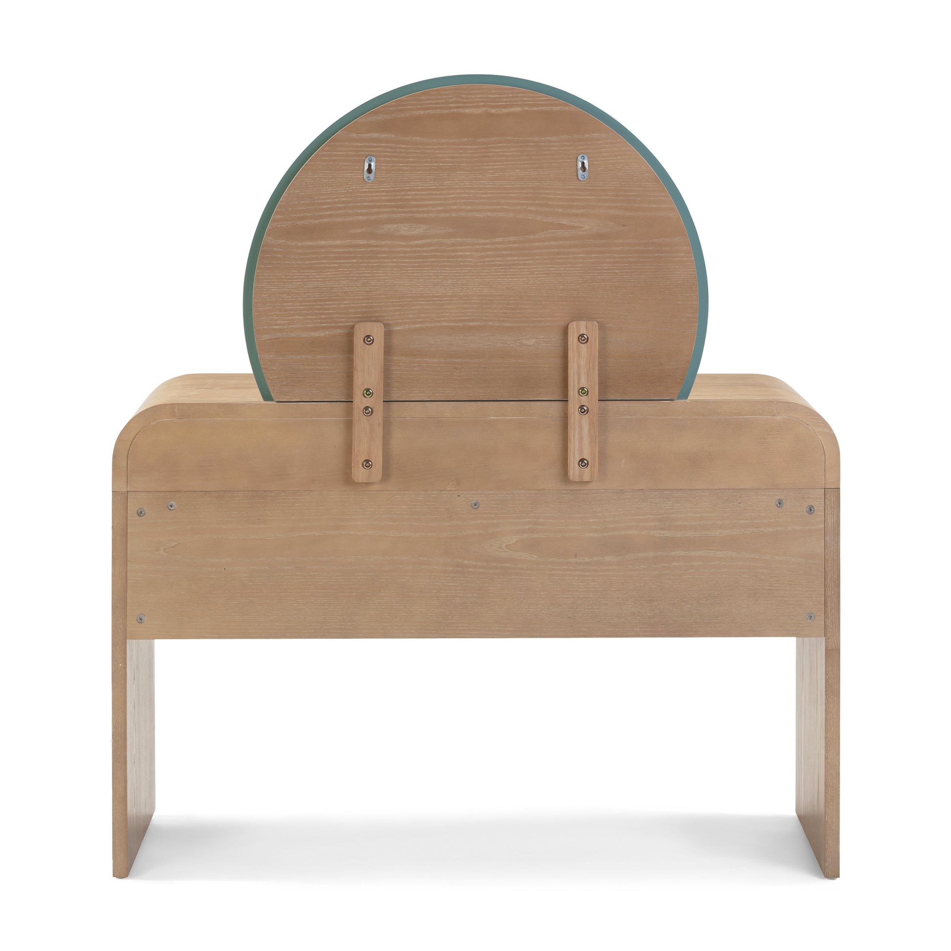 Moonrise 48 Natural Ash 2 Drawer Vanity Desk With Mirror by TOV H54326