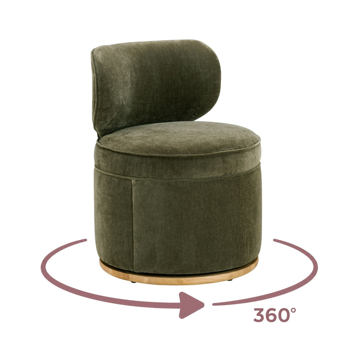Amaya Green Upcycled Contract-Grade Chenille Swivel Desk Chair by TOV Furniture – photo 8 of 9