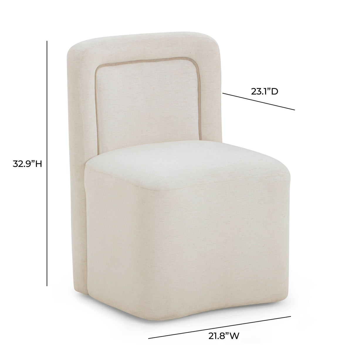 Dolce Cream Performance Velvet Rolling Desk Chair by TOV Furniture – photo 7 of 8