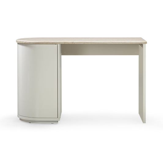 Marlene 47" Cream Faux Travertine Desk Cream, Faux Travertine by Tov Furniture