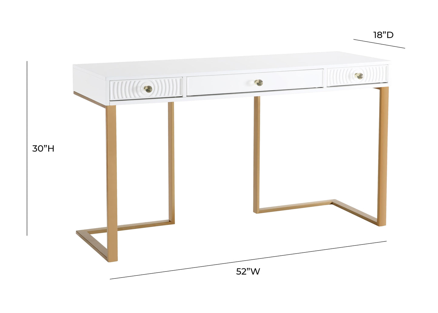 Janie 52 Lacquer 3 Drawer Desk by TOV H5520