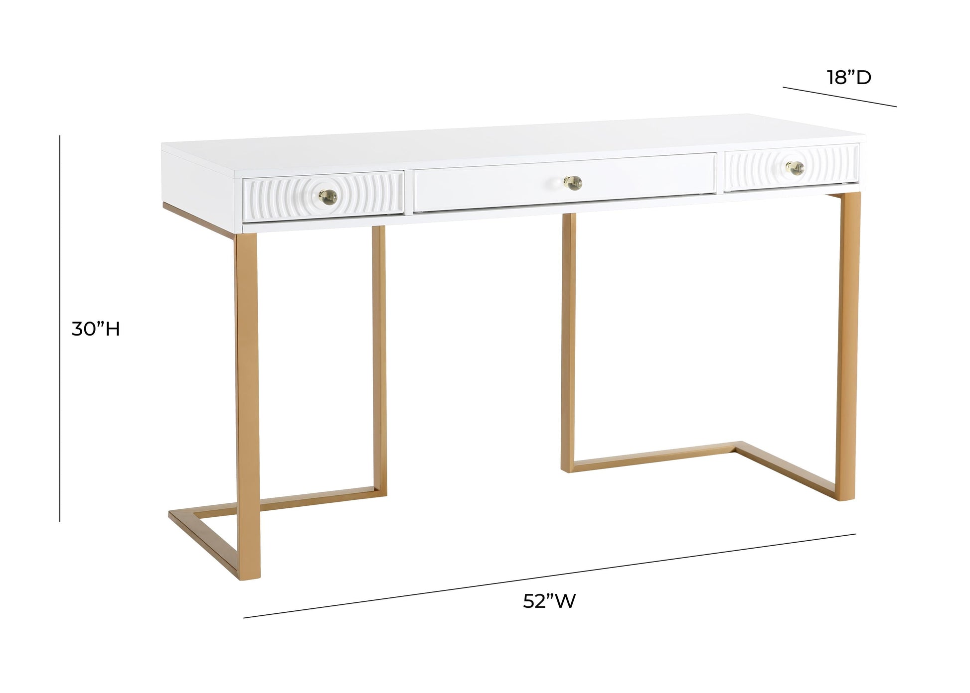Janie 52 Lacquer 3 Drawer Desk by TOV H5520