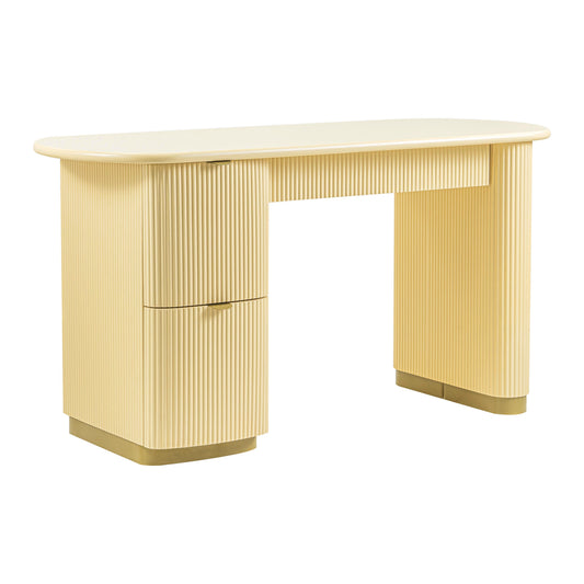 Francesca 58" 3-Drawer Desk Yellow - ON FINAL SALE by Tov Furniture