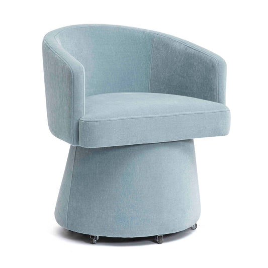 Kristen Upcycled Chenille Rolling Desk Chair by TOV H69312