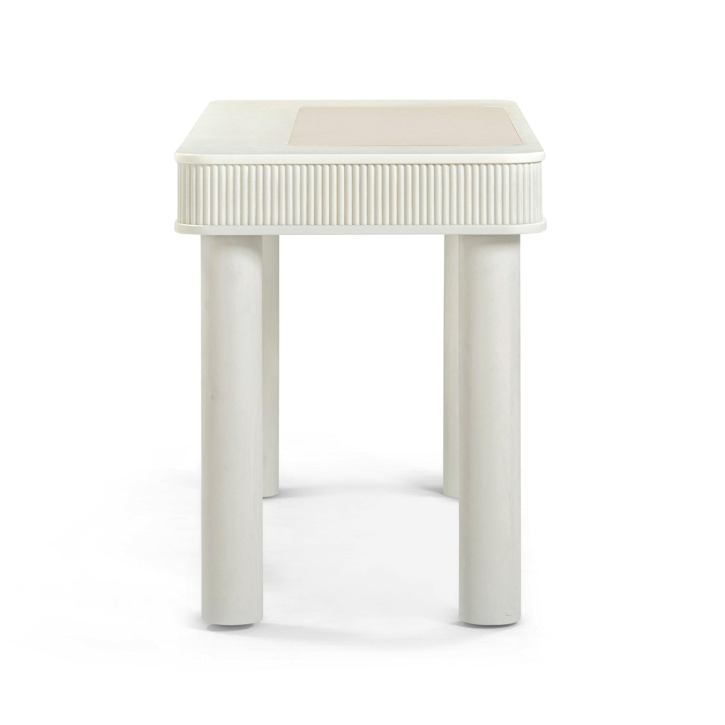 Sarah 55" Cream 2-Drawer Executive Work Desk Cream by Tov Furniture