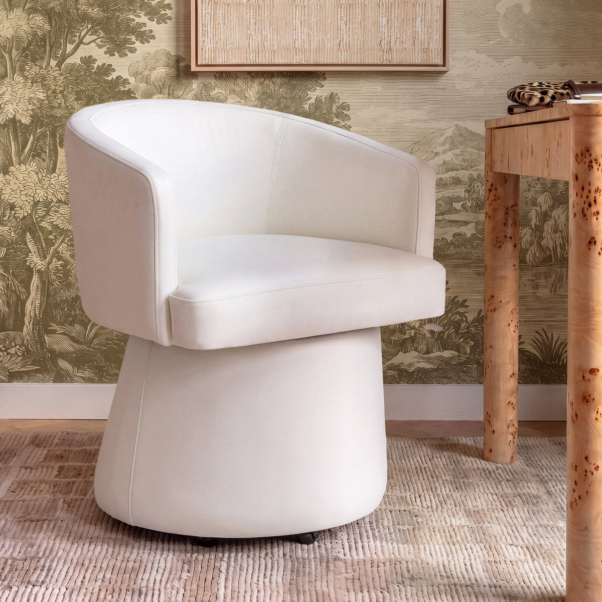 Kristen Cream Performance Vegan Leather Desk Chair by TOV Furniture – photo 2 of 7