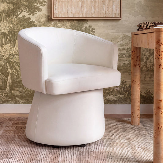 Kristen Cream Performance Vegan Leather Desk Chair by TOV Furniture – photo 2 of 7