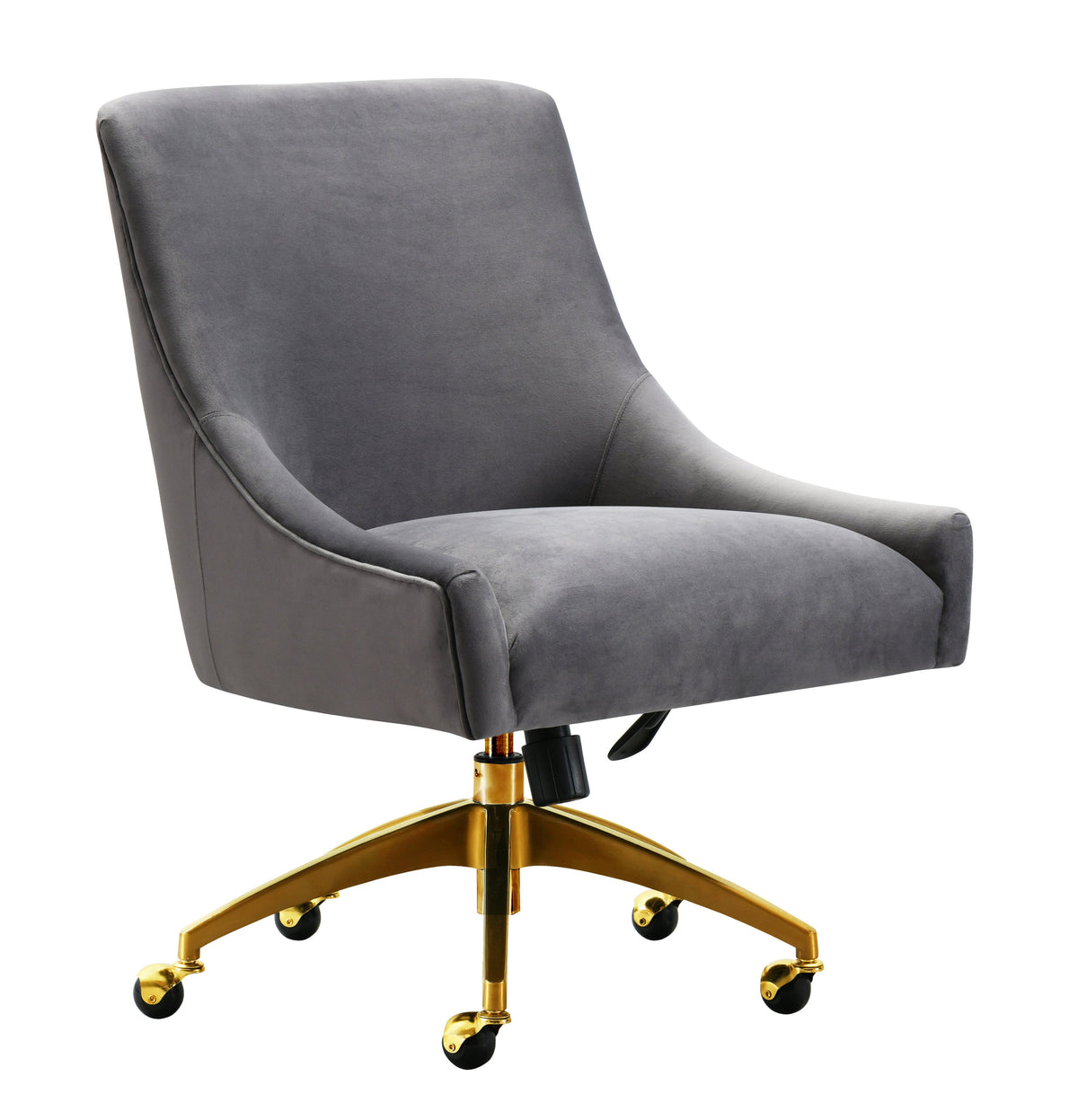 Beatrix Performance Velvet Office Swivel Chair in Grey by TOV Furniture – photo 4 of 7