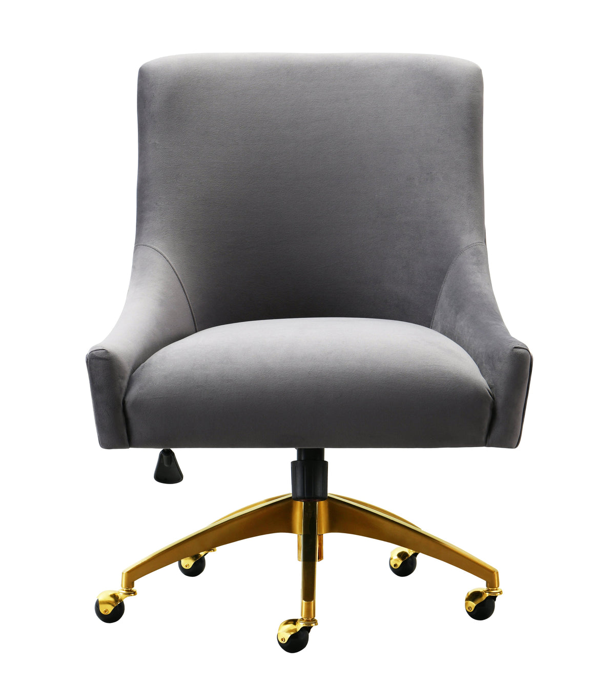 Beatrix Performance Velvet Office Swivel Chair in Grey by TOV Furniture – photo 1 of 7