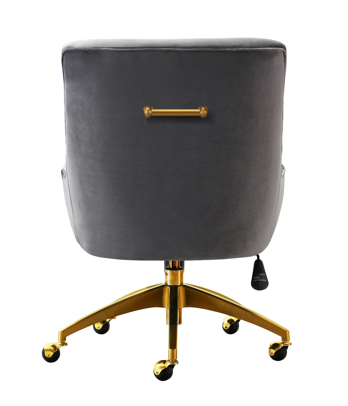 Beatrix Performance Velvet Office Swivel Chair in Grey by TOV Furniture – photo 5 of 7
