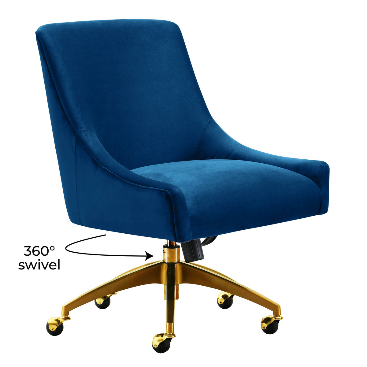Beatrix Performance Velvet Office Swivel Chair in Navy by TOV Furniture – photo 5 of 6