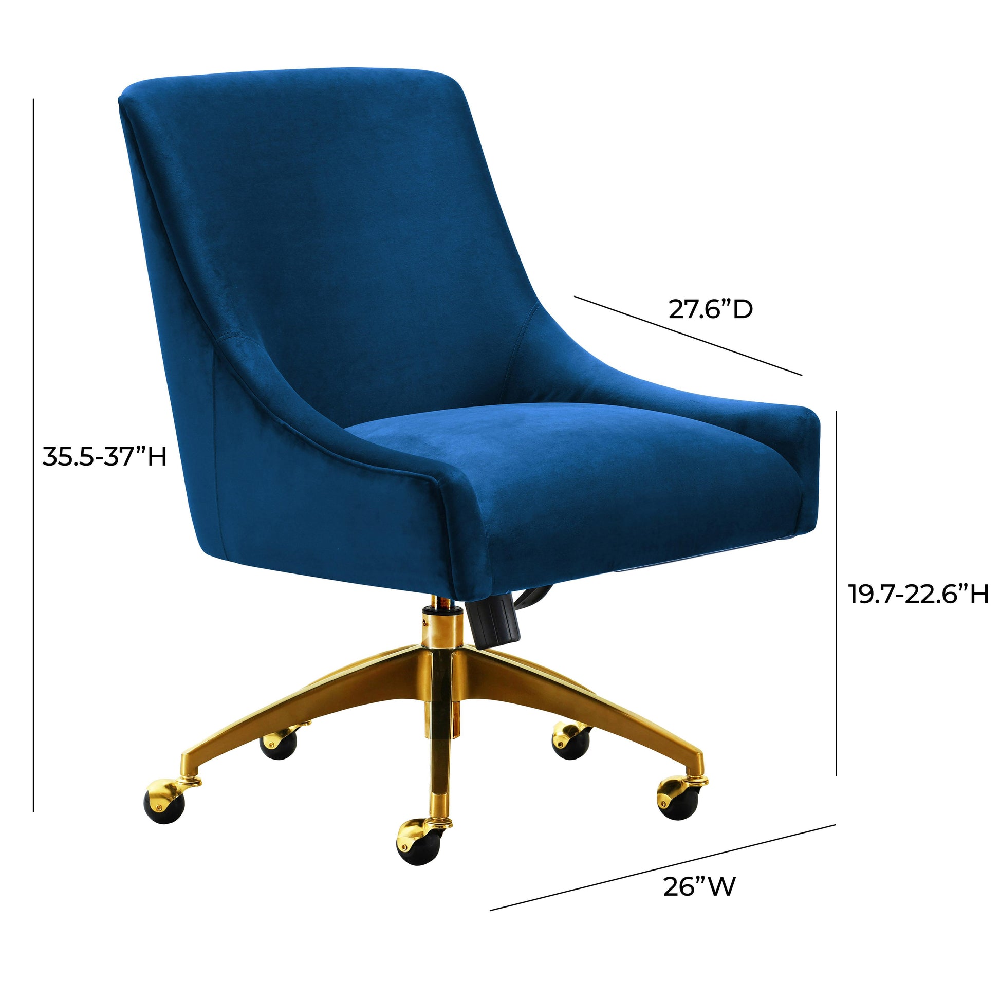 Beatrix Velvet Office Swivel Chair by TOV H7233